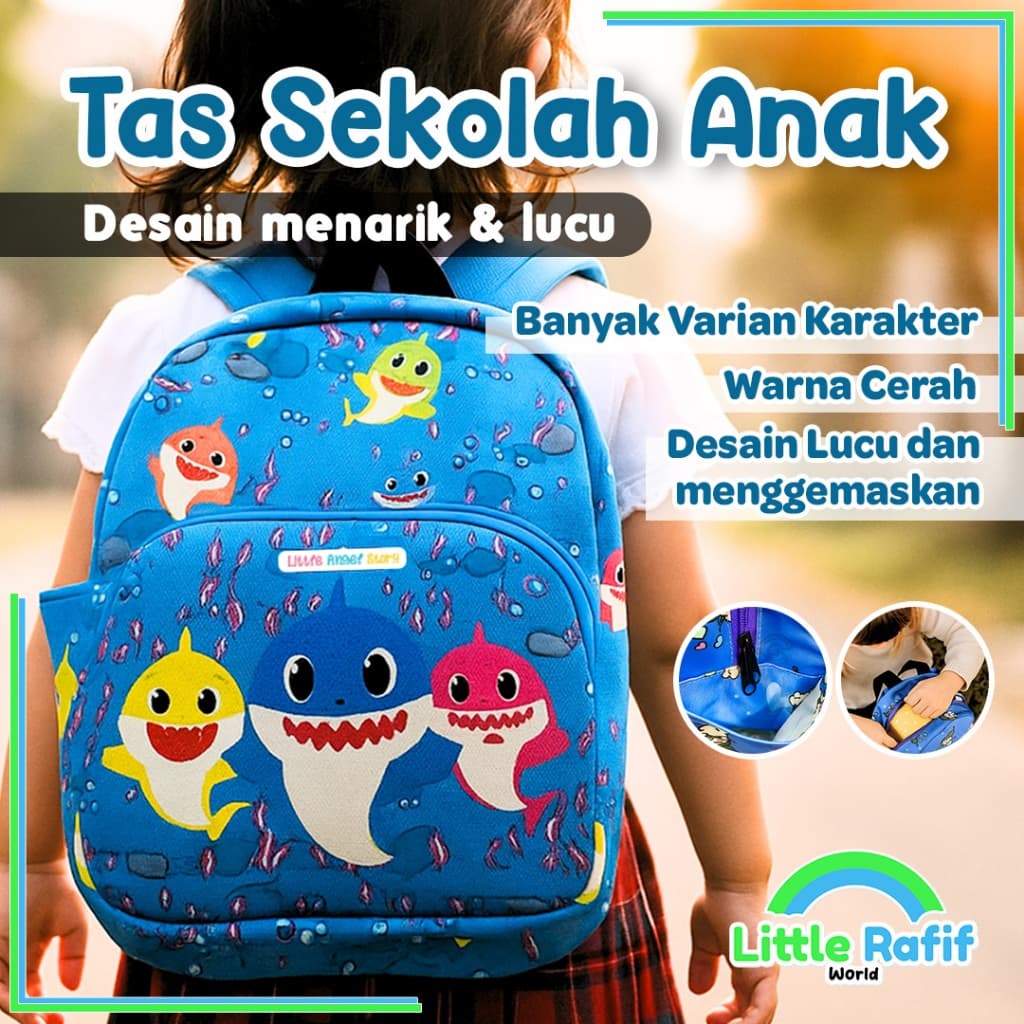 Tas Ransel Sekolah Anak Karakter Lucu Anti Air Korea Style