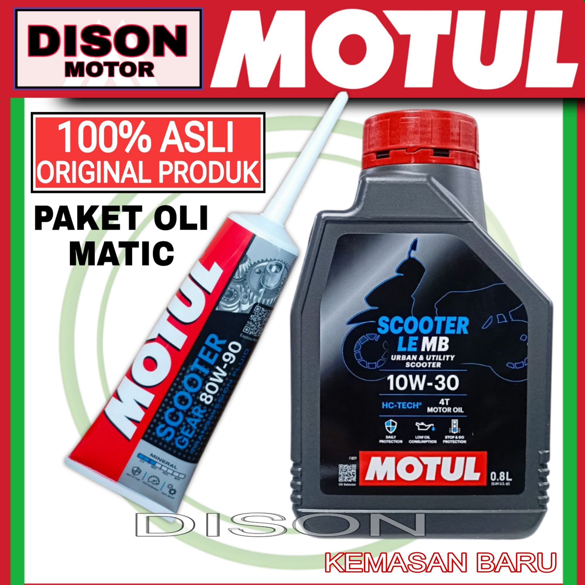Paket oli Motul matic 0,8 LE 10W-30 dan oli gardan Motul 120ml dijamin asli