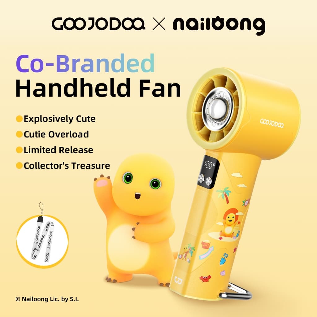 GOOJODOQ × nailoong GFS002 Kipas senter/ 4000mAh High-speed kipas 100 Gear Wind kipas angin Digital Display Adjustable Turbo kipas tangan