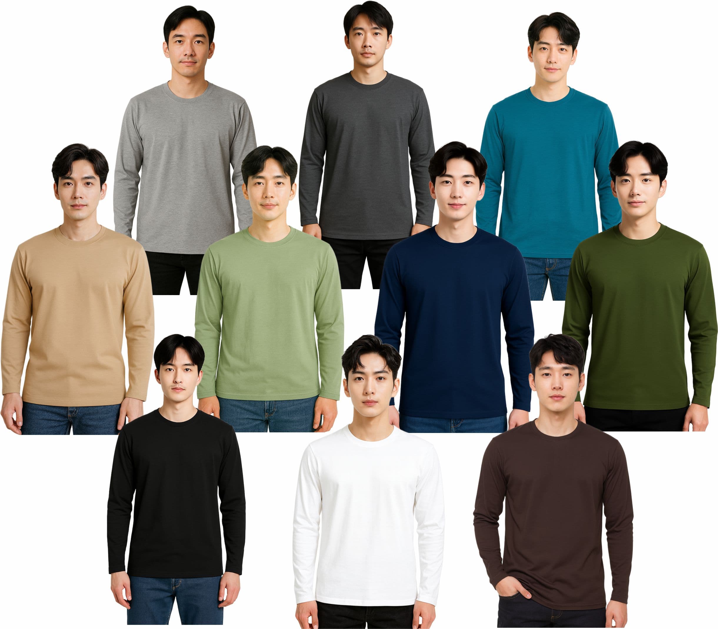 KAOS POLOS DEWASA LENGAN PANJANG UKURAN M-L-XL-XXL COTTON COMED