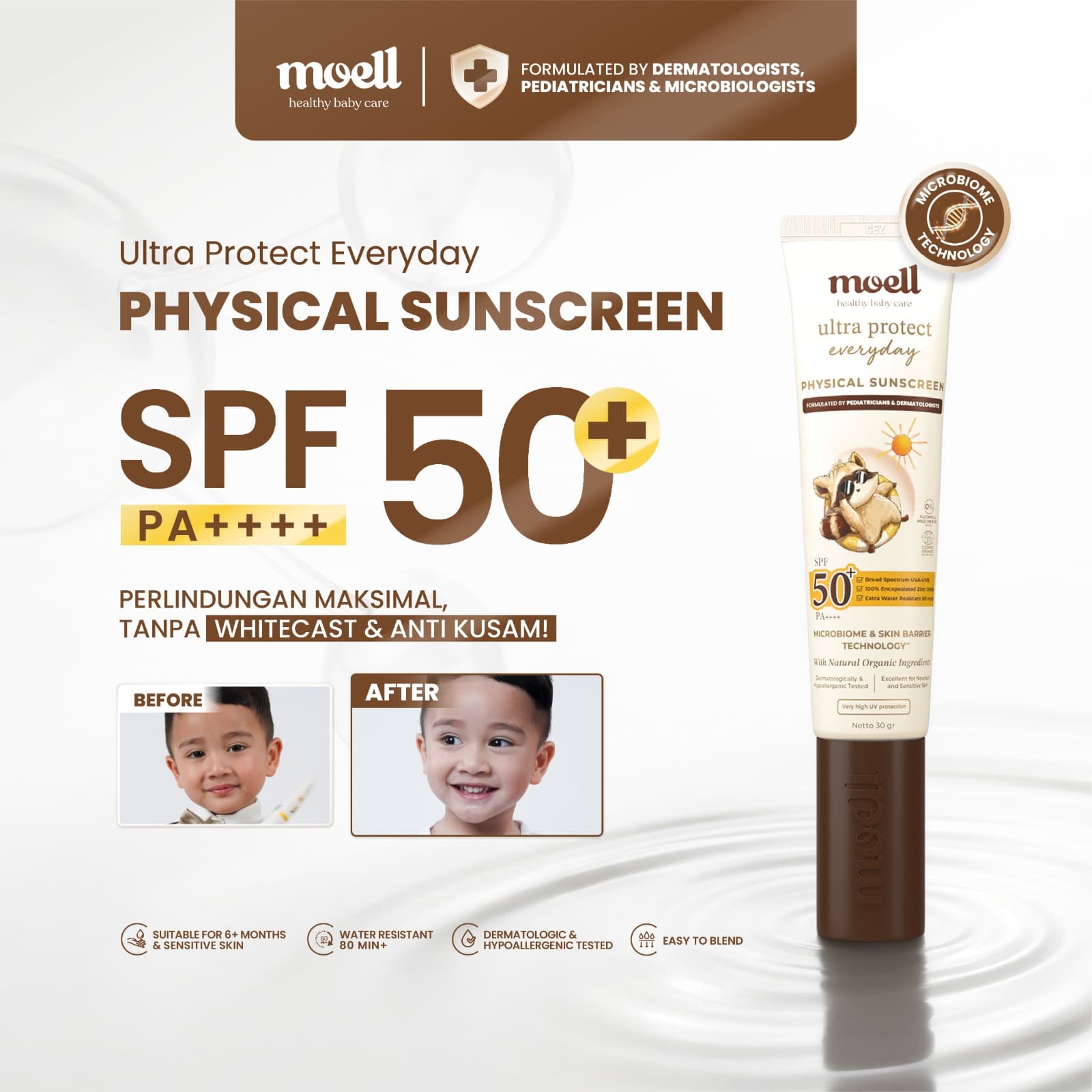 Moell Physical Sunscreen Anak SPF 50+ PA++++ 30ml